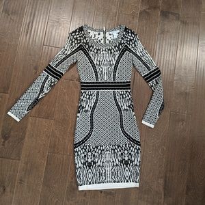 Black and white bodycon dress